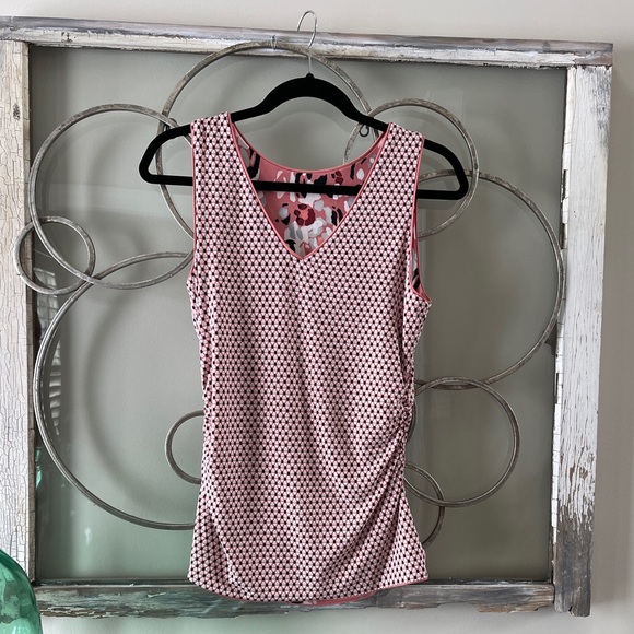 WHBM reversible, rouched, stretch top. Small - Picture 3 of 4